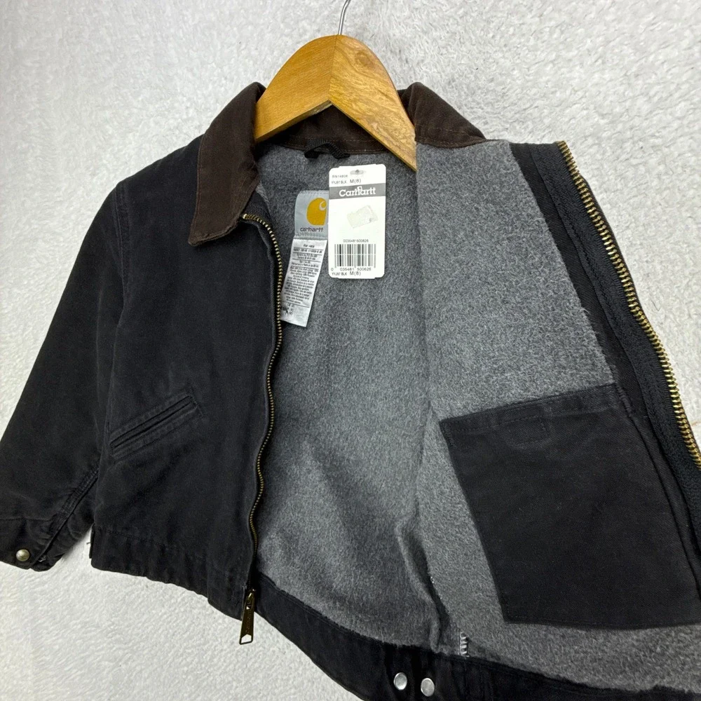 Carhartt‎ Detroit Jacket Fleece Lined Youth Medium (8) YYJ97 BLK Black NWT NOS